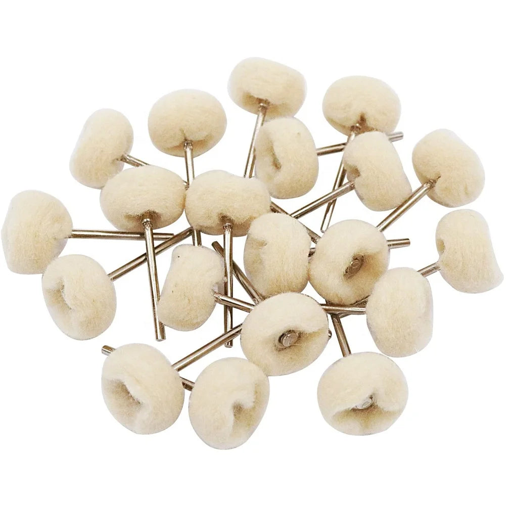 100 Pcs Cashmere Polishing Buffing Wheel Kit  Set Wool Felt Cotton Mounted Polishing Wheel Rotary Buffing Tools Accessories
