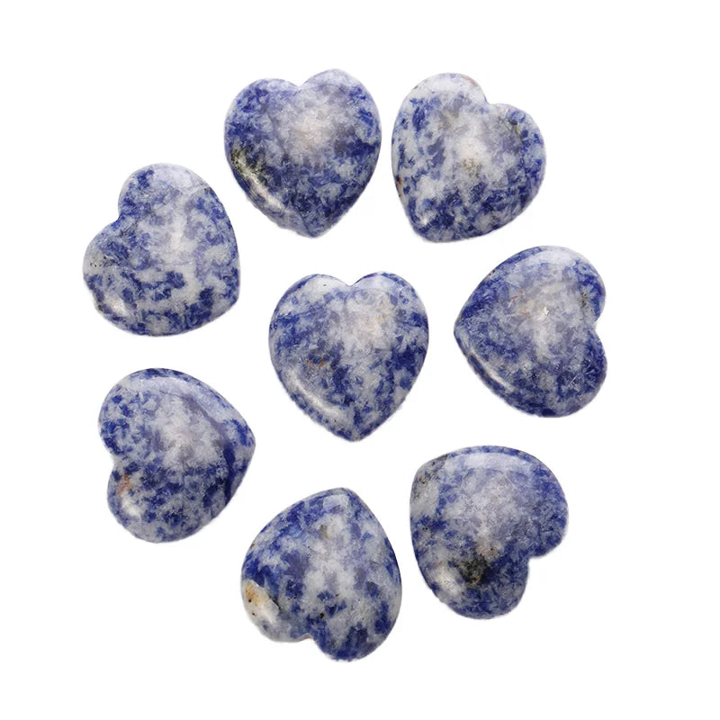DIY Blue Sand Stone Puffy Hearts Gemstone Crystal Hearts | Puffy Hearts | for Wholesale From Ruby Agate
