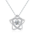 Lady Elegant Necklace Pendants Chain Choker Necklaces 925 Sterling Silver Dancing Moissanite Diamond Necklace for Gift