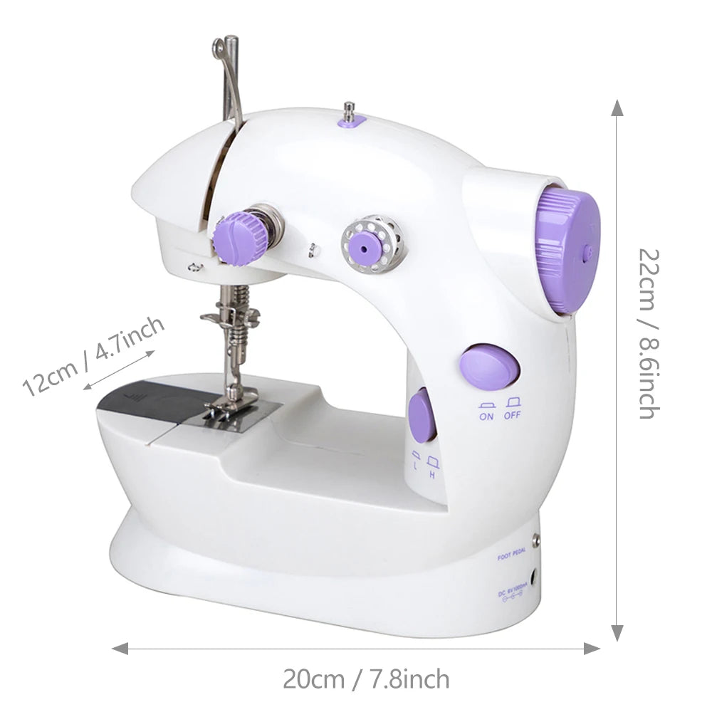 Portable Electric Sewing Machine Home Mini Sewing Machine With Light and Thread Cutter Foot Pedal for Beginner Advanced Sewers