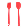 BPA Free Heat Resistance Baking BBQ Kitchen Accessories Tools 21 cm Small Size 2 Pack Silicone Basting Spatula and Brush Set