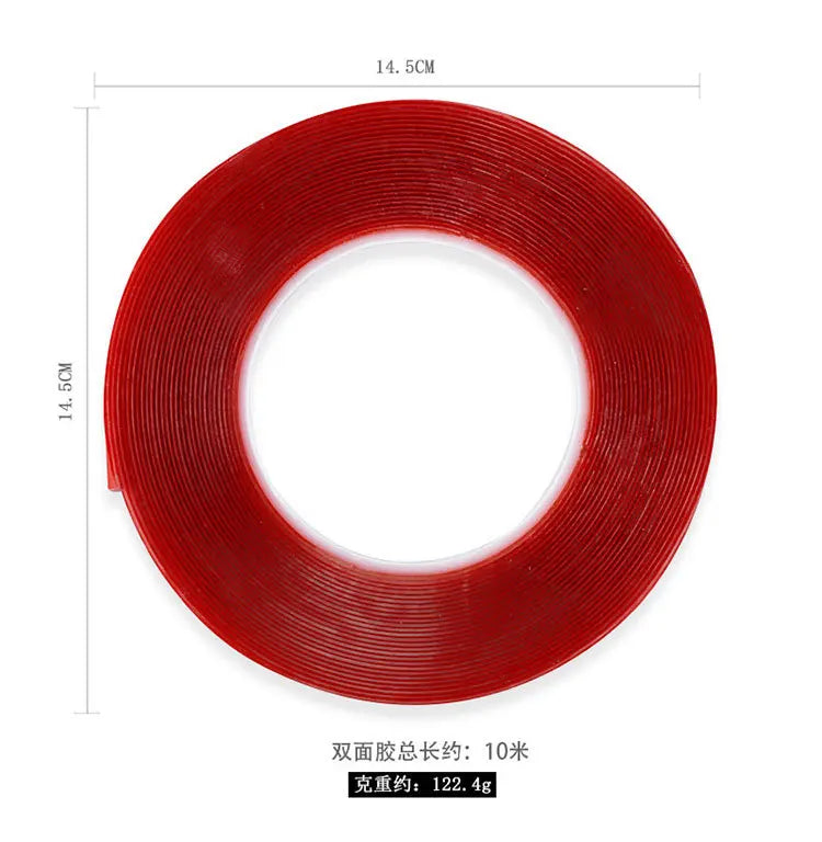 10M Double-sided 10MM*1MM Strong Clear Transparent Non-Toxic No Trace Adhesive Tape Stickers for Nail Art Press-On Nail Tips