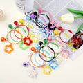 Stainless Steel Loops Star Bell Keychain Coated Wire Keychain Cable Large Keyrings