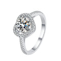 Carat Heart Shaped Moissanite Women's Ring S925 Sterling Silver Prong Pave Setting Fashion Jewelry Wholesale