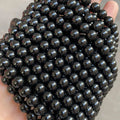 Wholesale 4mm 6mm 8mm 10mm 12mm Polish Agate Onyx Glass Smooth Round Loose Black Glass Beads for Jewelry Making