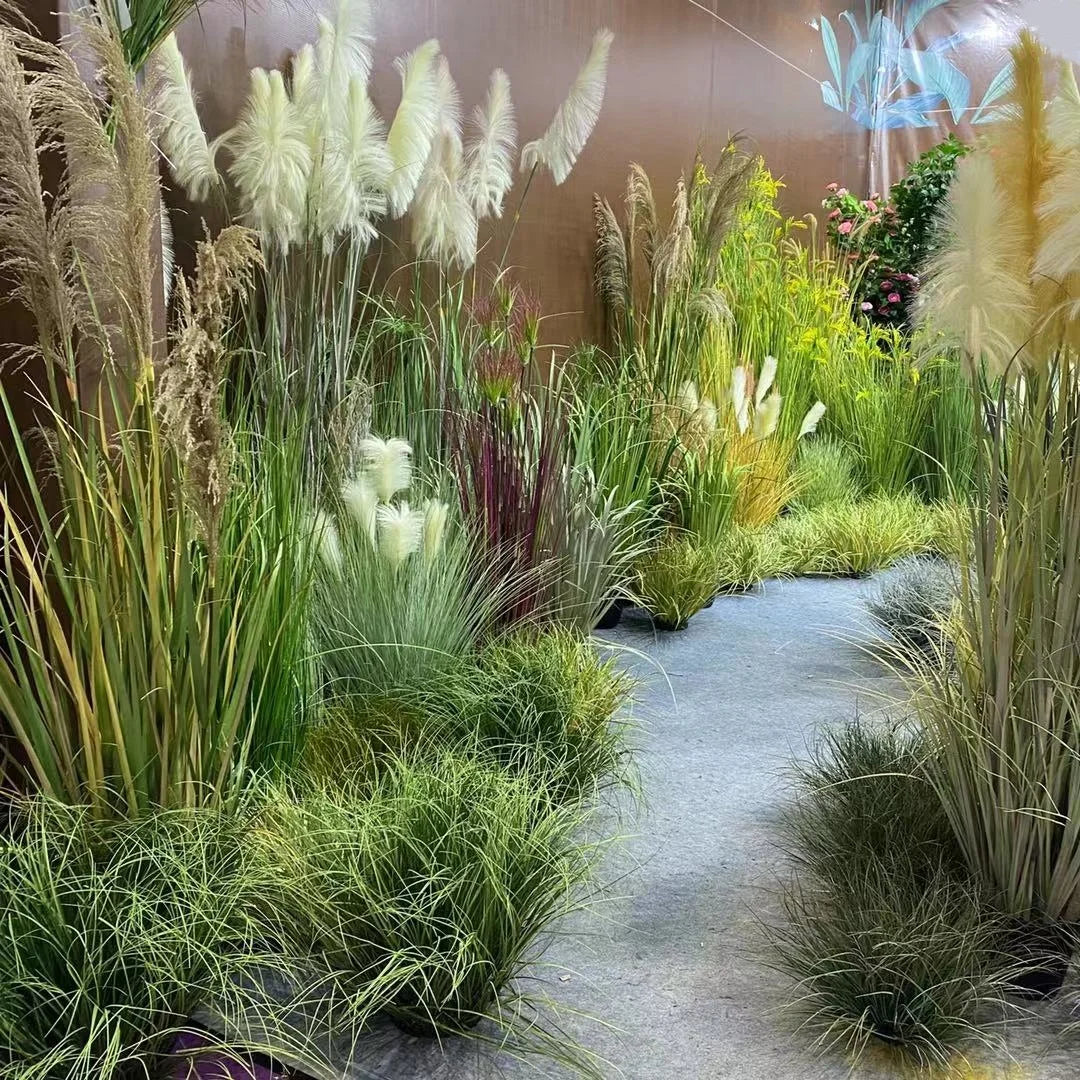 M169 Plastic Timothy Grass Artificial Grass Decor Tall Potted Artificial Plant for Home Garden Decor
