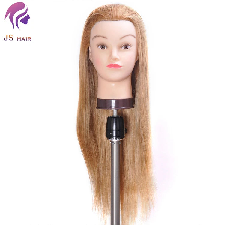 Factory Sale Hairdresser Head Blond Long Hair Mannequin Doll Synthetic Hair Mannequin Training Head With Clamp