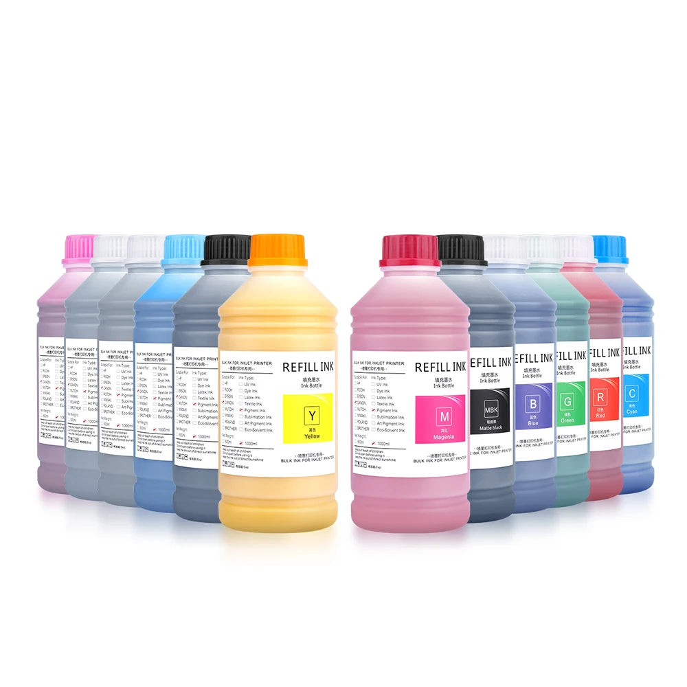Ocbestjet 8 Colors Refill Pigment Ink for Canon IPF 8000s 9000s 8010s 9010s 8100 9100 8410S 9410S 6400S 6410S