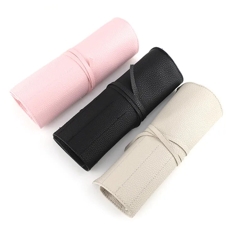 Pink Brush Makeup Bag Custom Logo Makeup Brush Roll Bag for Brushes