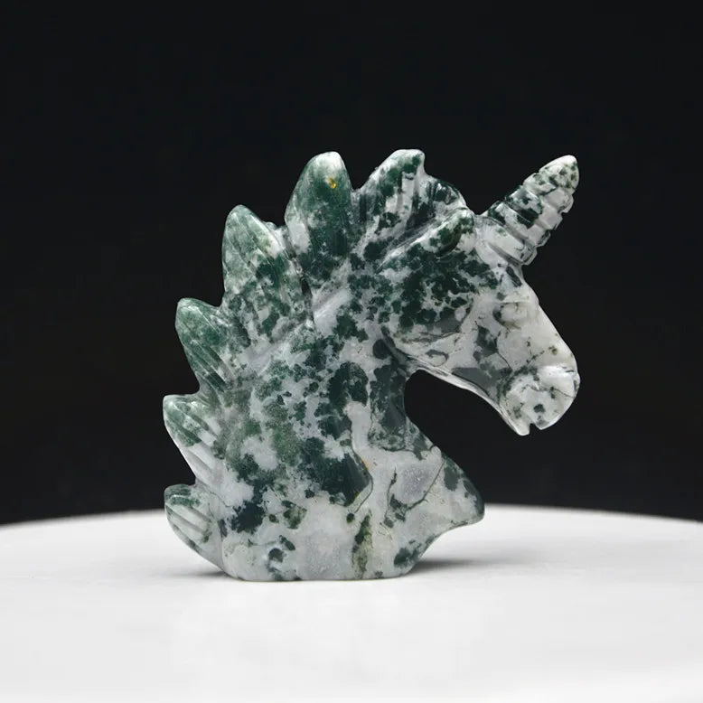 Huiying Cheap Price Wholesale Healing Crystal carved animal Qinghai Jade horse unicorn for decoration