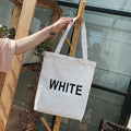 Fashion Solid Color Letter Women Shoulder Bag Large Capacity Canvas Casual Ladies Handbag Simple Portable Female Underarm Bags