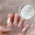 1 Jar Fairy Glossy Ice White Fine Pearl Powder Aurora Pearl Ice Nail Glitter Powder UV Gel Polish Manicure Aurora Powder Ft-1-2g