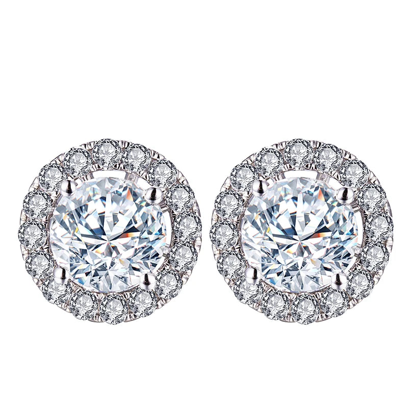 MSE-514 18K White Gold Women Fashion Gift Jewelry 0.9ct D VS1 Customization Lab Grown Diamond Earrings