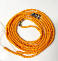 Orange Glass Seed Beads Colorful Crystal Bead Tie on Waist Beads Belly Body Chain with Clasp Double Cotton String for Ladies MegaBDM