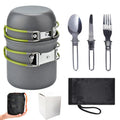 Hot Sale Picnic Pot Set Foldable 1-2 People Outdoor Cookware Aluminum Alloy Camping Cooker Set Stainless Steel Cover Backpacking