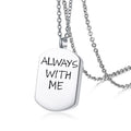 Always with Me Design 316l Stainless Steel Memory Necklace Custom Engraved Cremation Urn Locket Fine Pendant for Family