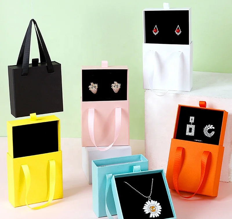 Customized Promotional Ring Earrings Paper Gift Box High Grade Paper Jewelry Box Packaging Elegant Jewelry Paper Gift Box
