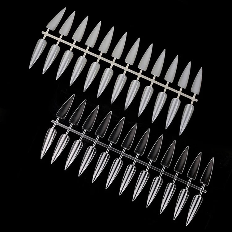 Professional Nail Tips 4 Colors Full Cover 240PCS Acrylic False Tips Display Long Sharp Stiletto Nail Tips