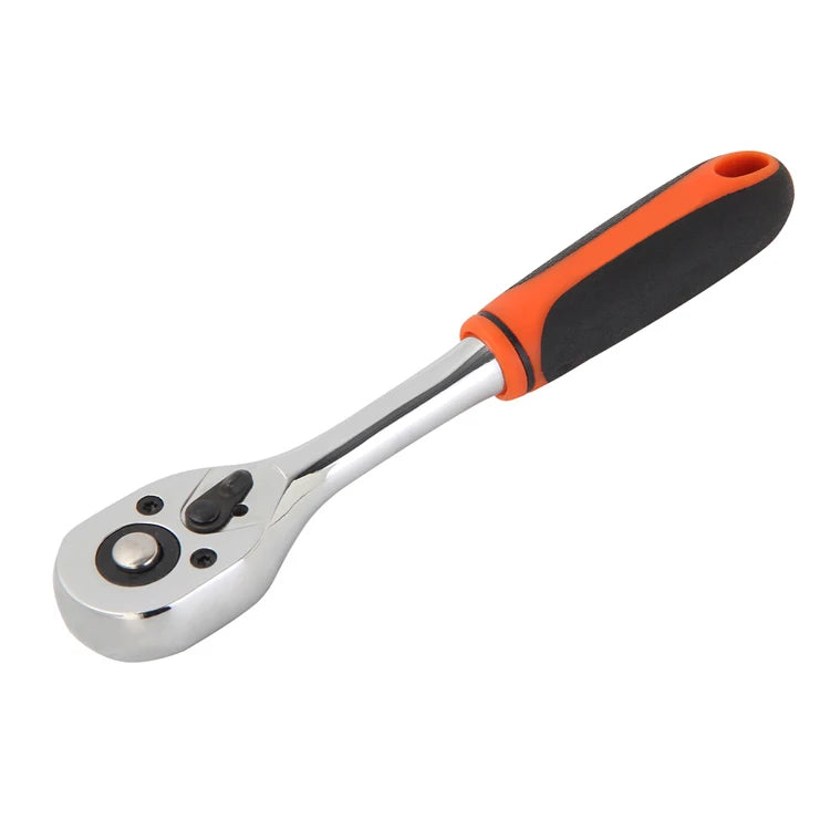 YUHANG Quick-Release Reversible CR-V Ratchet 72-Tooth 1/2 3/8 1/4-Inch Carbon Steel DIY Plastic Handle 600lb-ft Max Torque 55-60