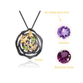 Abiding Shield Waterproof 925 Sterling Tarnish Free Gold Plated Charm Stone Necklace Silver Pendant