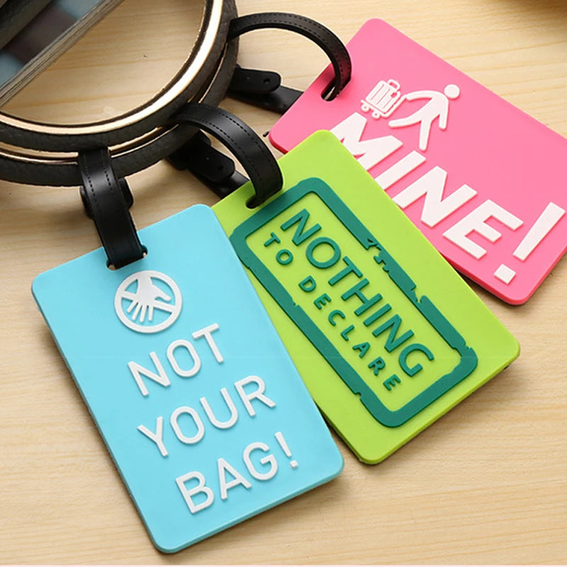 Smart PVC Luggage Tag Suitcase Baggage Tag Name ID Card Labels Identifiers PVC Baggage Tags Luggage for Women Men Kids Girls