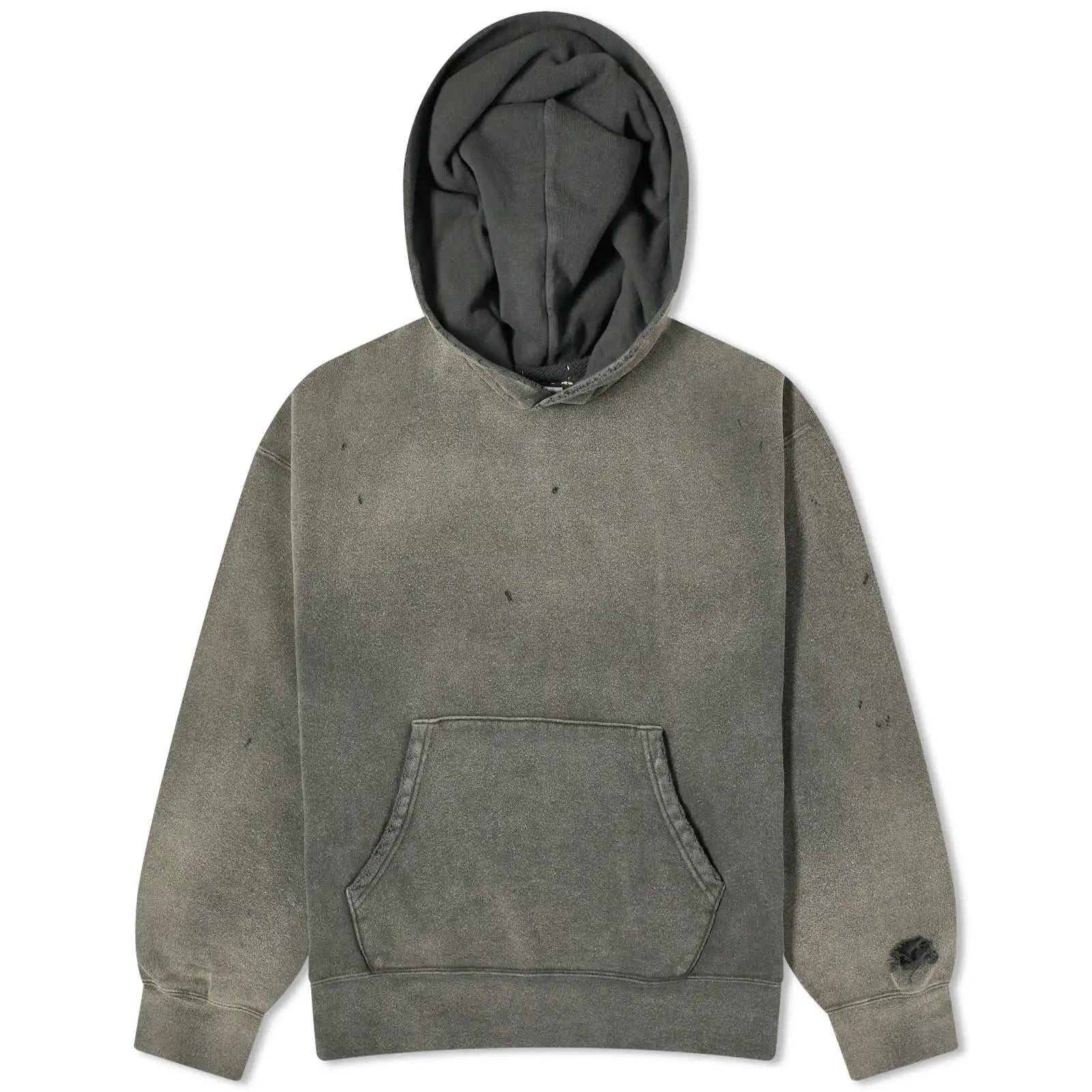 Wholesale Men's Heavyweight Oversized Streetwear Pullover Hoodie 100% Cotton Print Regular Length Vintage Acid Washed Distressed
