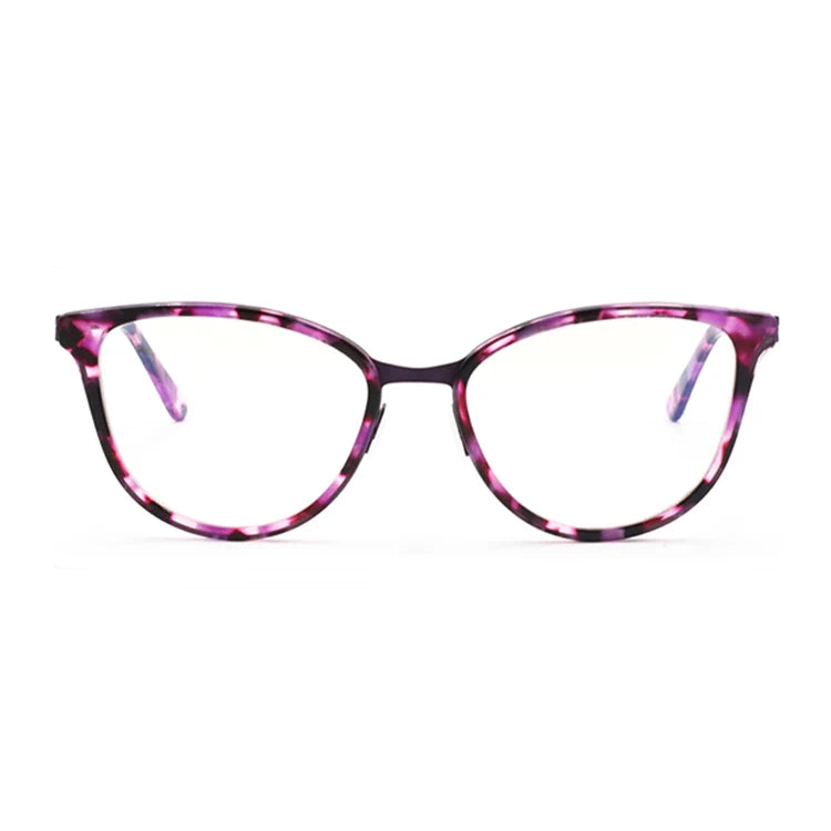 Frame Eyeglasses Optical Custom Classic Acetate with Metal Frame Anti Blue Light Lenses Optical Glasses Women Men Eyeglasses