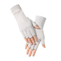 Women UV Protection Fingerless Gloves UPF 50 Plus Sunblock Driving Cycling Gloves UV Skin Protection Hands Cover
