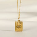 New 2022 18K Gold Plated PVD Zirconia Eye Pendant Necklace Stainless Steel Jewelry