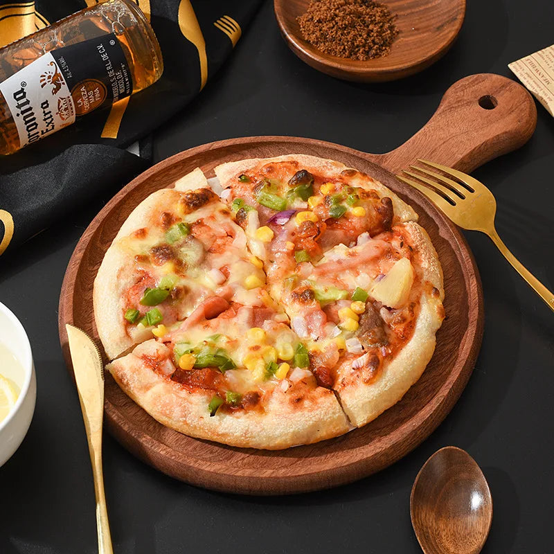 Big Size Steak Pizza Bread Sushi Wood Plate Cooking Ebony Steak Plate Japanese Western Food Plate