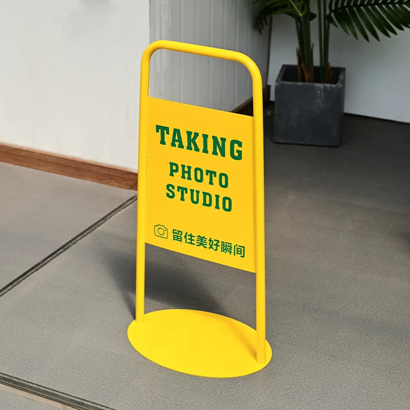 Outdoor minimalist style double-sided floor display board customization