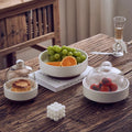 Simple Vintage Ceramic Tall Fruit Plate Snack Candy Storage Tray Cake Bread Tray Living Room Ceramic Fruit Plate