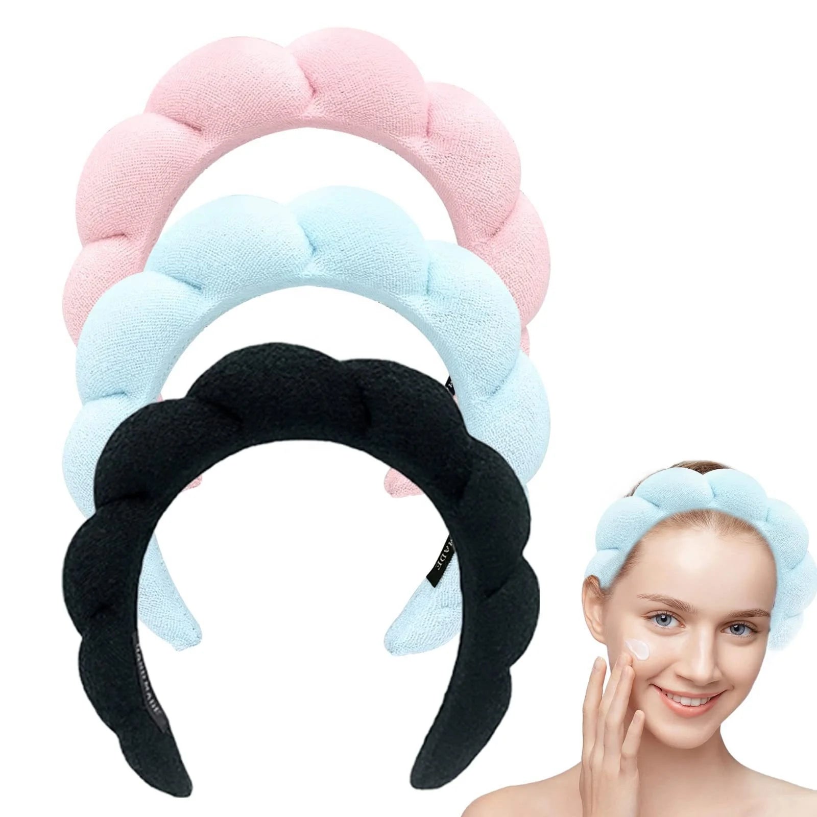 Custom logo Twist Hairband Wrap Velvet Terry Cloth Sponge Spa Facial Hair Band Drying Towels Super Absorbent Microfiber Headband