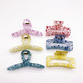 Korean Frosted Splash Ink Dots Hair Clip Claw Girls Transparent Candy Color Shark Hair Clip Ladies Large Resin Hair Claw Clips