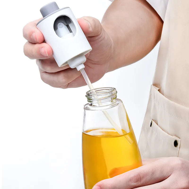 Hxglass 200ml Reusable Glass Spray Pot Kitchen Storage Household Oil Sprayer for Condiment Bottles Cooking Tool
