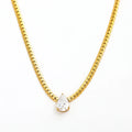 Joolim 18K PVD Gold Plated Jewelry Tear Drop Zirconia Snake Chain Necklace Stainless Steel Jewelry