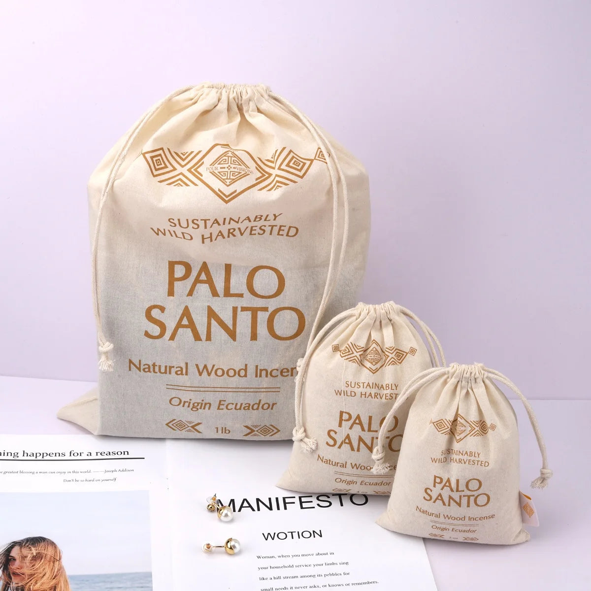 Eco-Friendly Recycled Cotton Drawstring Dust Bag for Gift Packing Custom Organic Colico Cotton Muslin Pouch