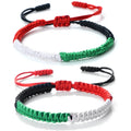 YL 2025 NEW Handmade Palestinian Flag Rope Green White Free Palestine Adjustable Knot Rope Country Flag Bracelet
