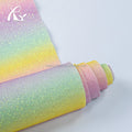 Stock Rainbow Chunky Glitter PU Fabric for DIY Crafts for Bags Shoes Phone Cases Waterproof for Furniture and Garments