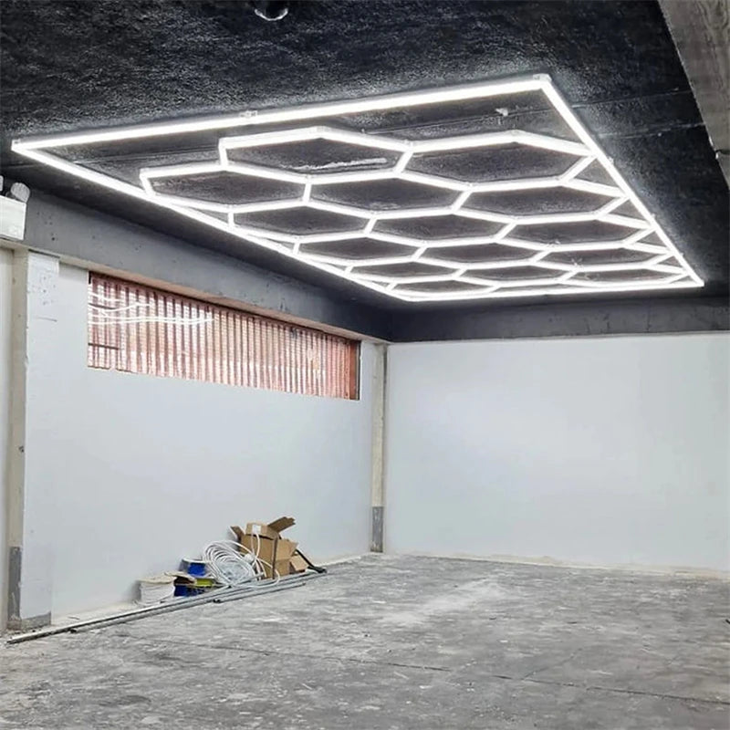 Best Selling Hexagonal COB LED Light New Trend for Barbershop and Garage Workshop Honeycomb Hex LED Wall Lamp