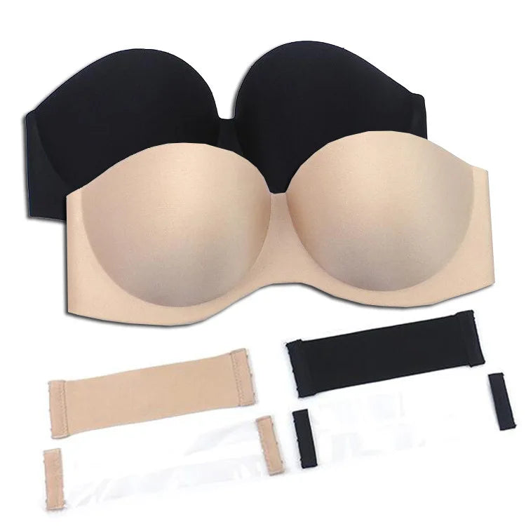 Wholesale Sexy Invisible Strapless Bra for Women Triangle Cup Shape Woven Weaving Method Customizable Logo Position