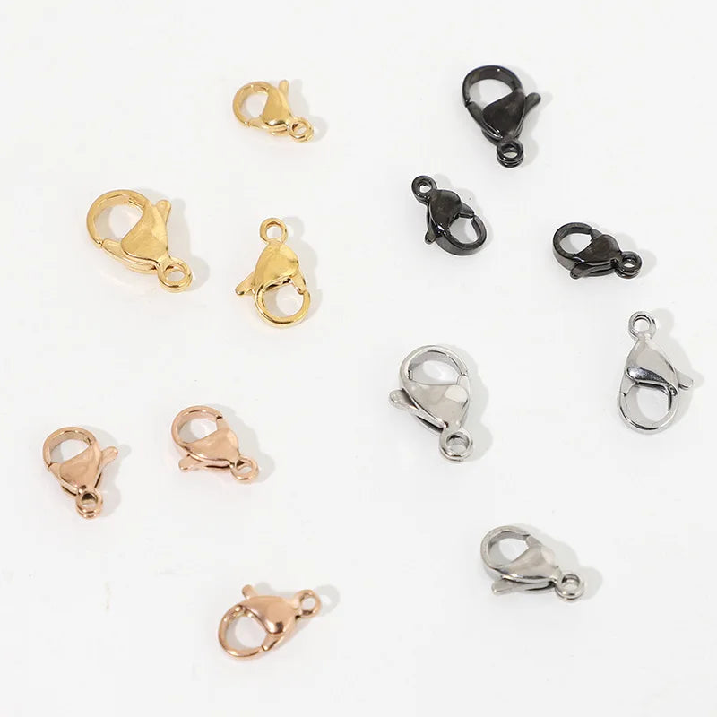 Wholesale Price Stainless Steel Lobster Clasp 18K PVD Plated Charm DIY Necklace Bracelet for Jewelry Making Accessory Charms
