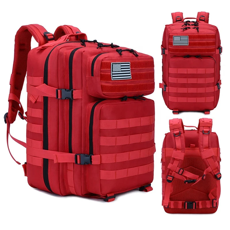 Customized 45L Tactical Backpack Zipper Closure 900D Oxford Camouflage Internal Frame Polyester Stylish Fashionable Design
