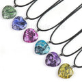 Natural Gemstone Heart Necklace Genuine Colors Gray Map Jasper Stone Crystal Pendants NECKLACES for Jewelry 2CM