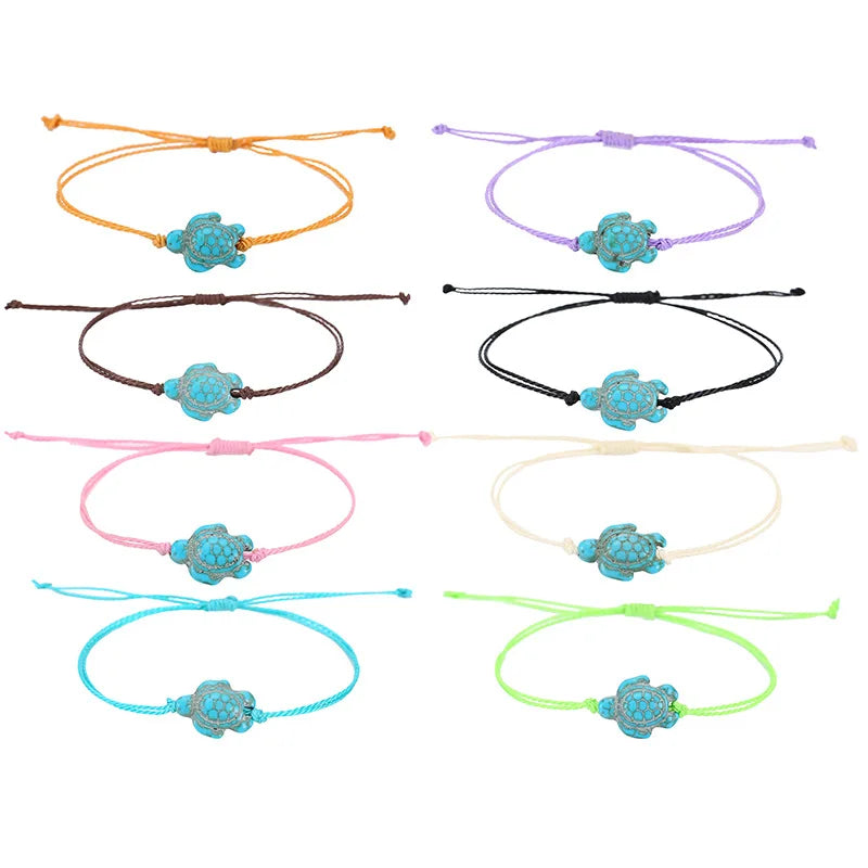 Amazon New Cross Border Handmade Waxed Thread Turtle Rope Bohemian INS Style for Couple Bracelets
