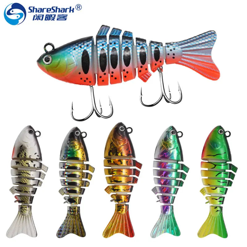 6 Colors 7 Segment  Fishing Lures Jointed Swimbait Wobblers Crankbait Hard Bait Isca Artificial Fishing Lure