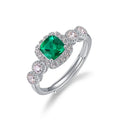925 Silver Rhodium & Rose Gold Plated Zircon Stone Emerald Cut Open Ring Trendy Unisex Wedding Engagement Party Gift