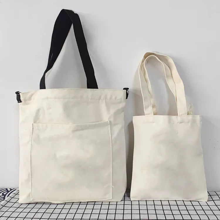 Custom Logo Printed Size Square Jumbo Zipper Button Pocket Canvas Cloth Packaging Tote Bag Cotton Shopping Bag Eco Beach Bag