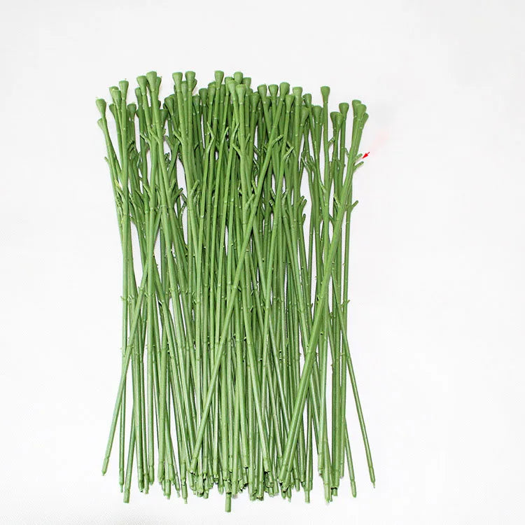 O-X246 Bulk Plastic Flower Stem Diy Plastic Wire Artificial Flower Stems for Bouquet Decoration Peony Rose Flower Bouquet Stem