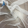 White 63\" Embroidery Tulle Fabric Transparent Nylon Air Filter Mesh With 70d Yarn Count Designed for Dress Use